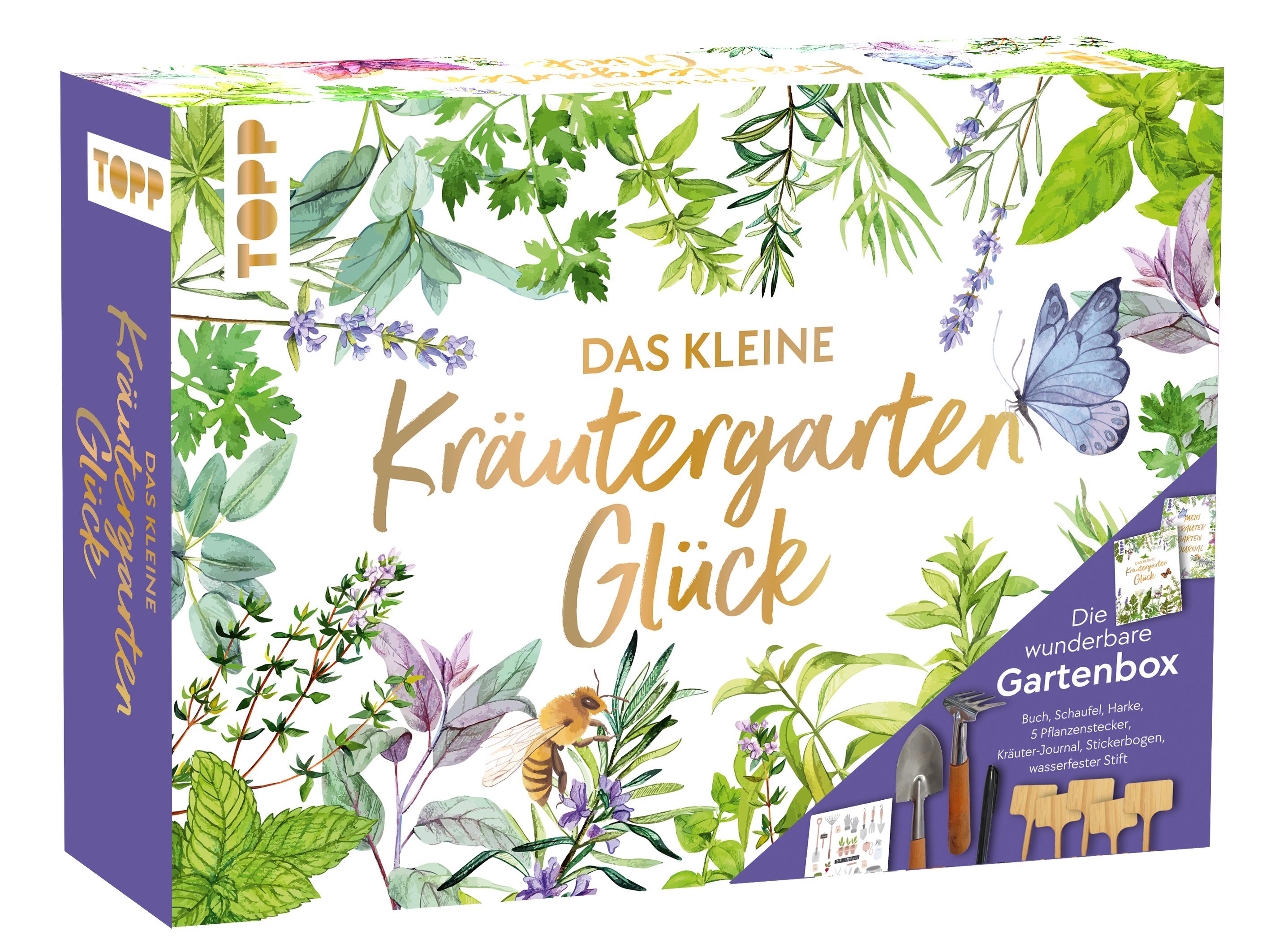 Vorderes Coverbild Das kleine Kräutergarten-Glück - Die wunderbare Gartenbox. Mit Kräuterkunde und Werkzeugen