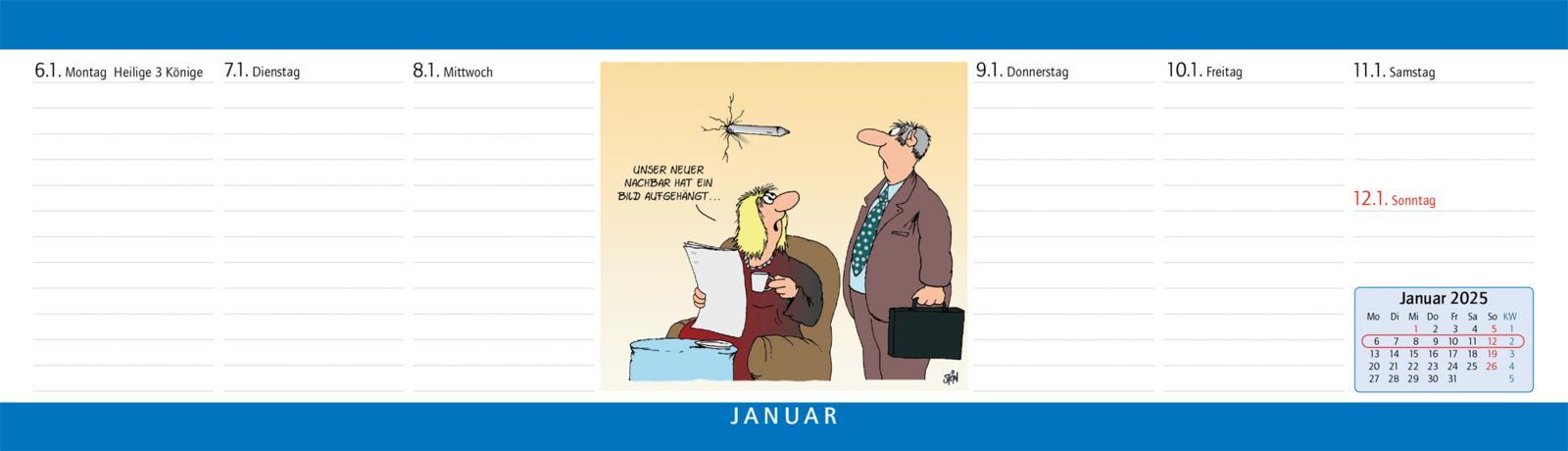 Beispielinhalt (Bild) Uli Stein Wochenplaner 2025: Tischkalender
