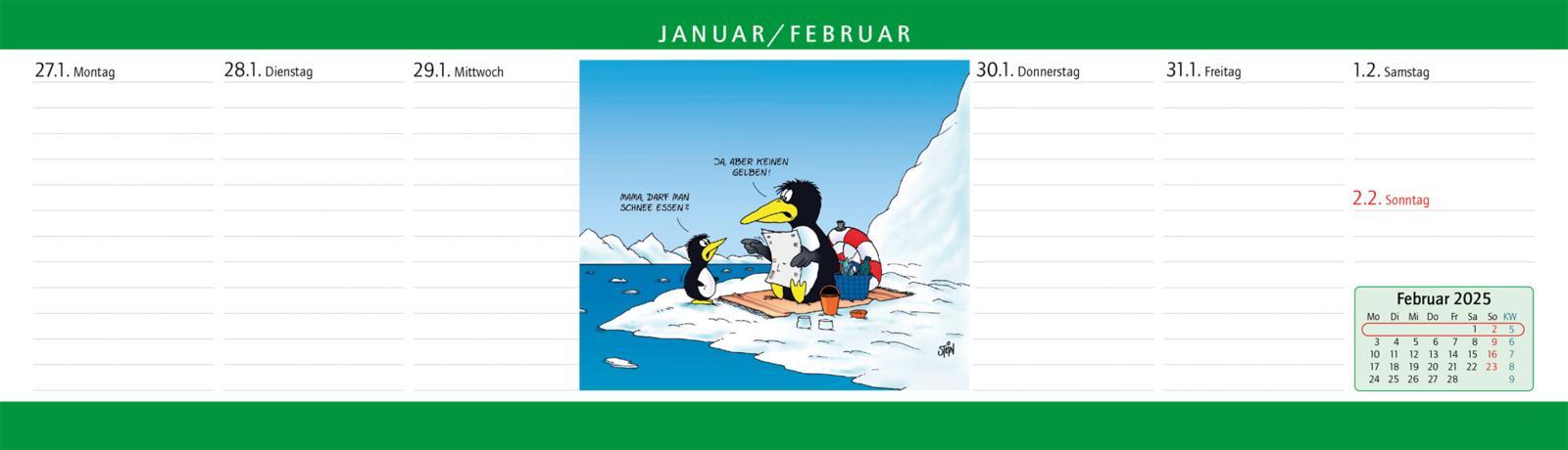 Beispielinhalt (Bild) Uli Stein Wochenplaner 2025: Tischkalender