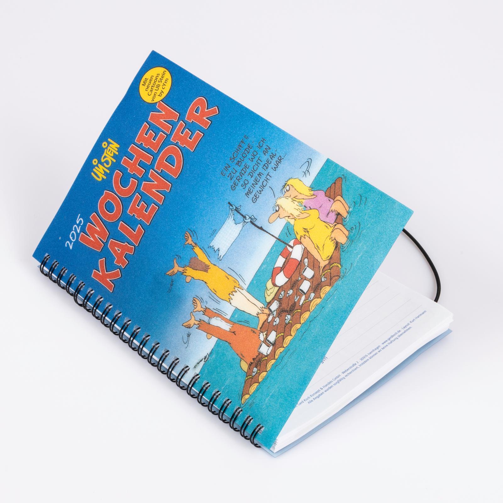 Beispielinhalt (Bild) Uli Stein Wochenkalender 2025: Taschenkalender mit Spiralbindung und Gummiband