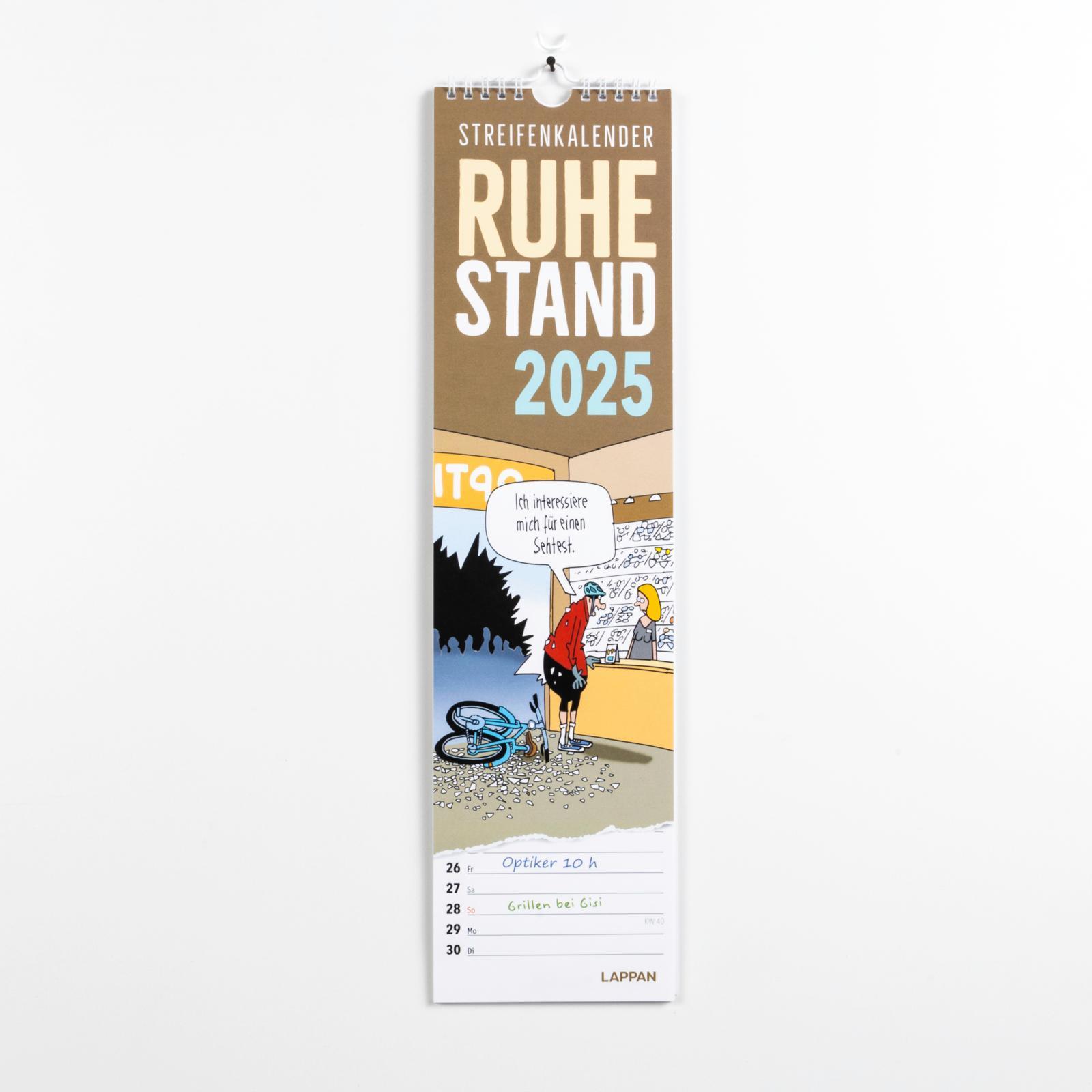 Beispielinhalt (Bild) Ruhestand Streifenkalender 2025: Monatskalender für die Wand