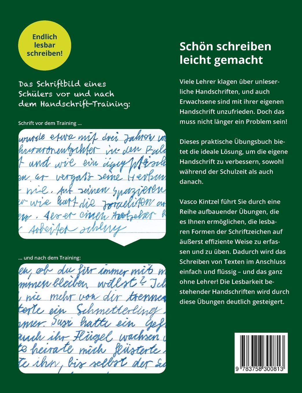 Rückseitencover Schulausgangsschrift (SAS) lernen und verbessern - Das erfolgreiche Handschrift-Training für Zuhause