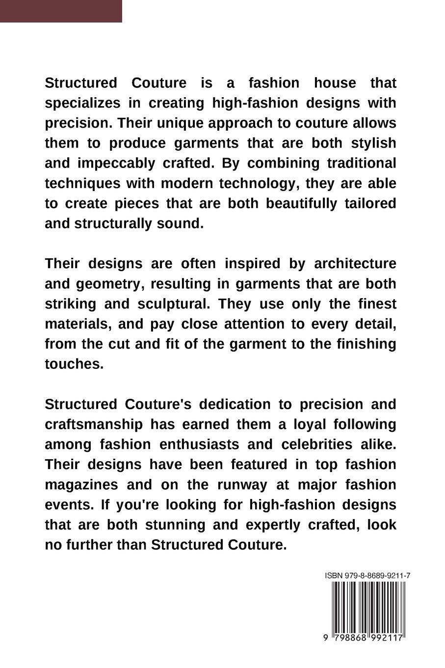 Rückseitencover Structured Couture Creating High-Fashion Designs with Precision