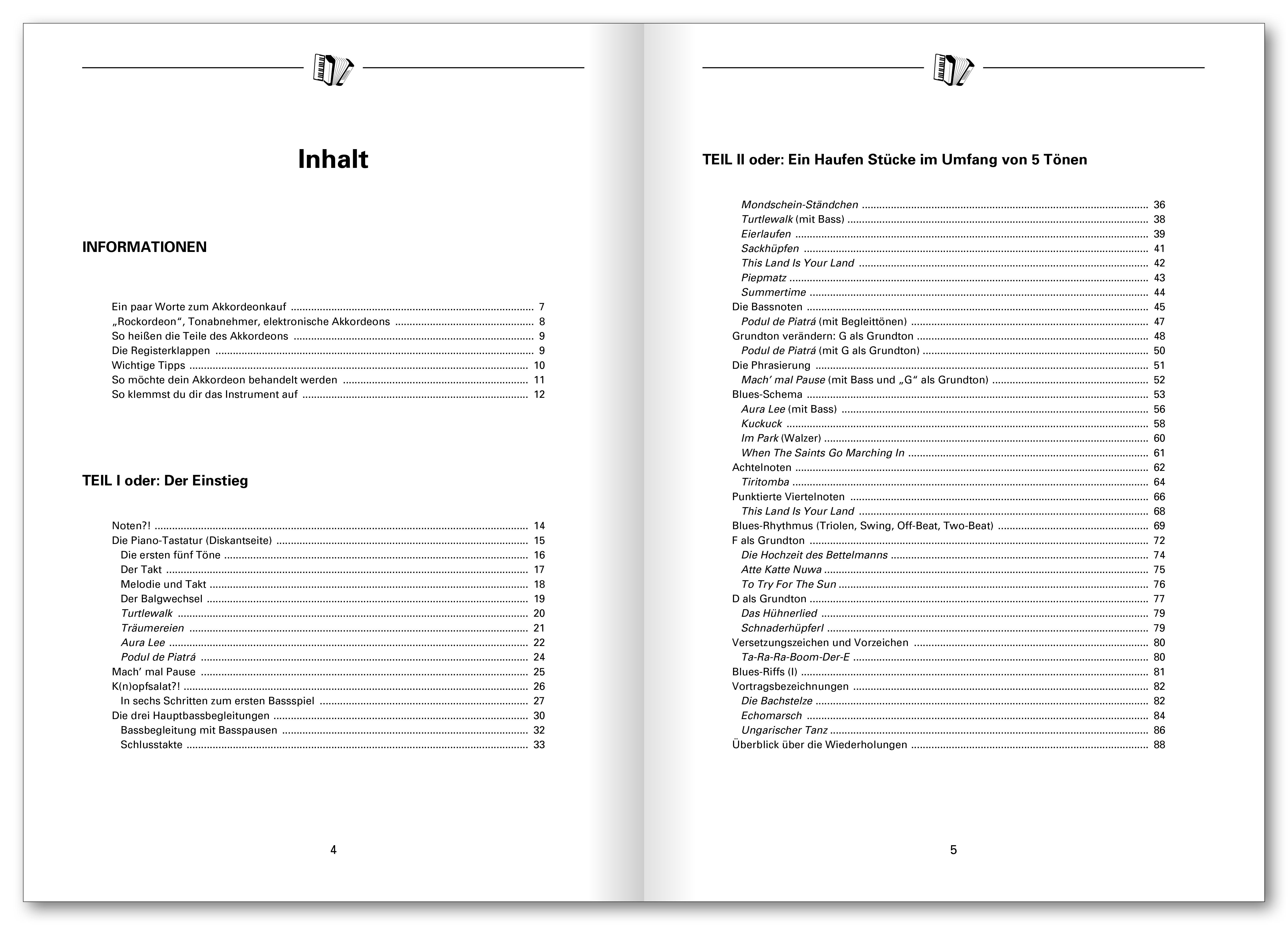 Beispielinhalt (Bild) Akkordeon-Express-Kurs. Inkl. CD