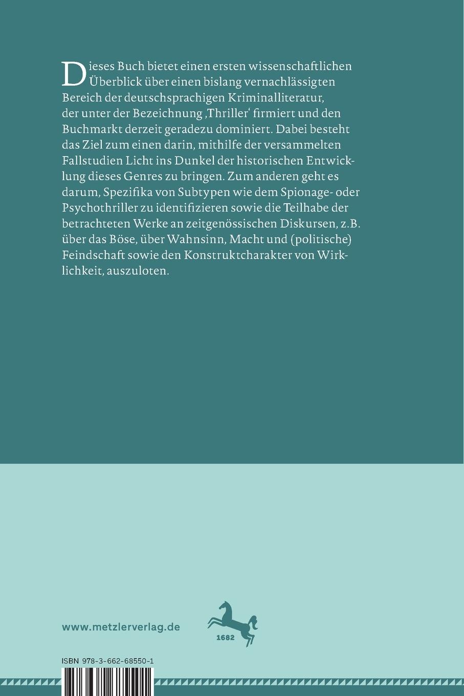 Rückseitencover Der deutschsprachige Thriller