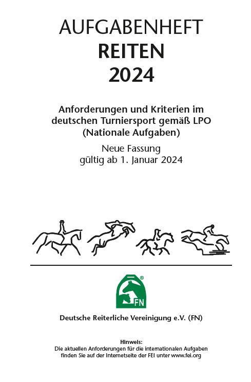Vorderes Coverbild Aufgabenheft - Reiten 2024