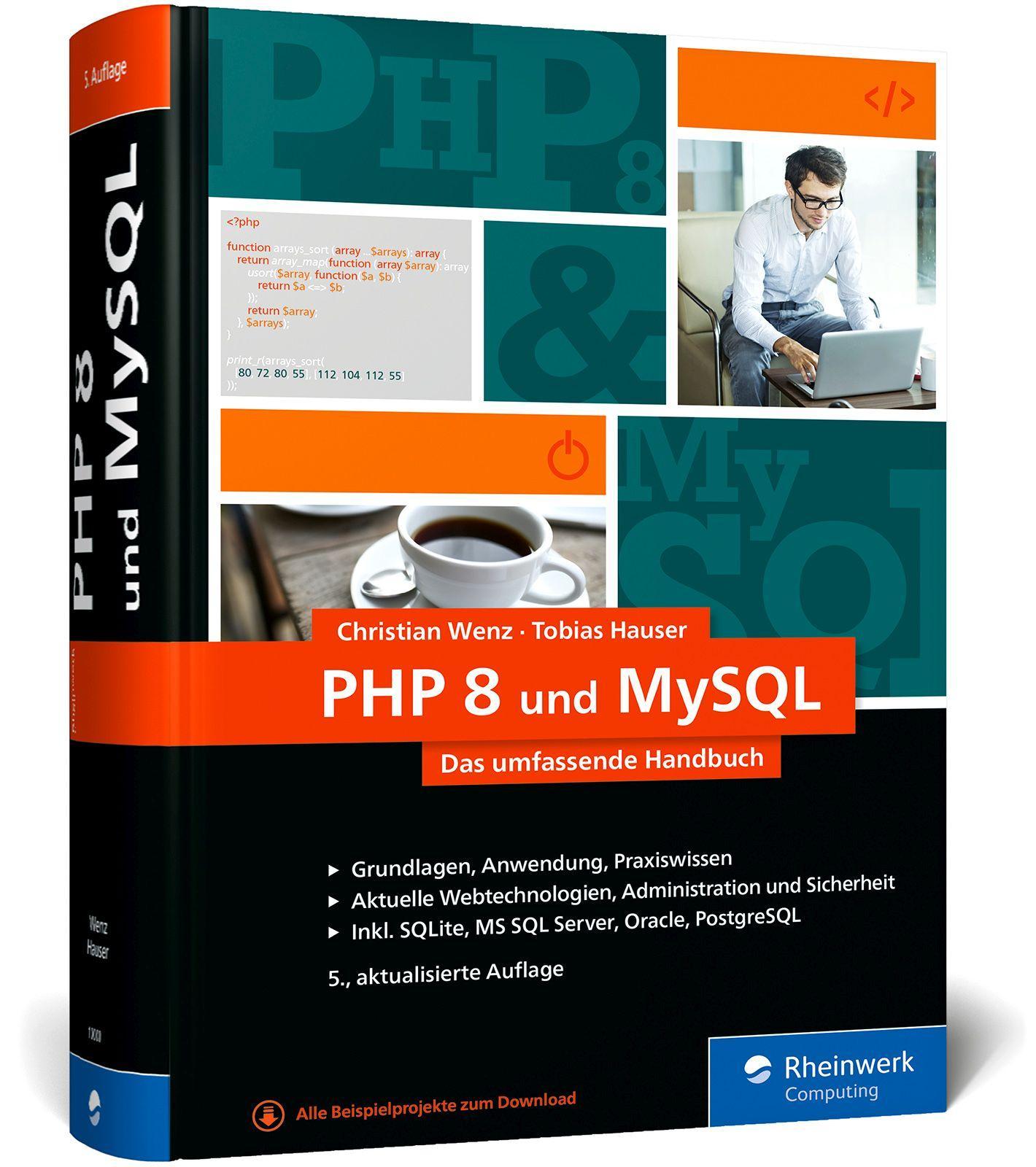 Vorderes Coverbild PHP 8 und MySQL