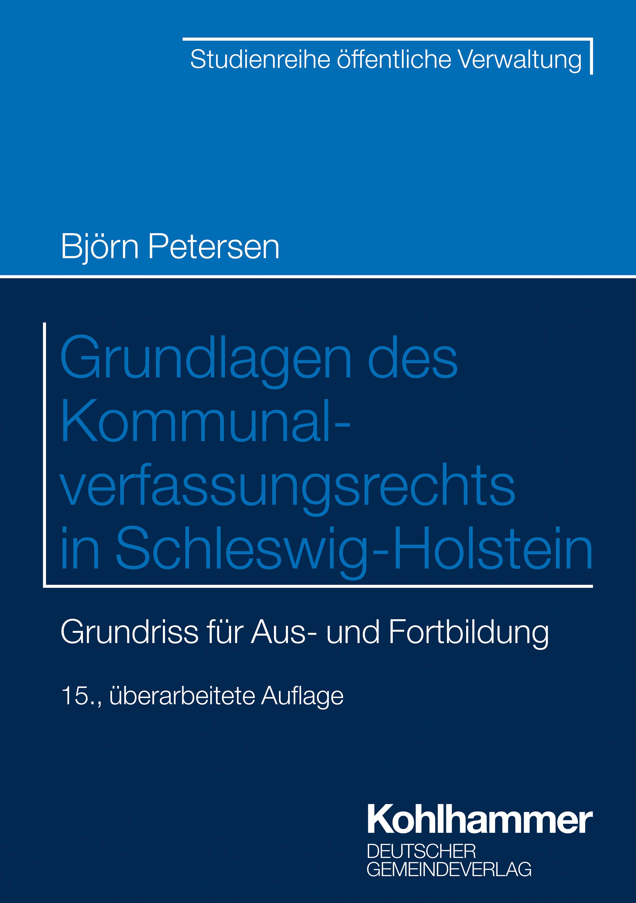Vorderes Coverbild Grundlagen des Kommunalverfassungsrechts in Schleswig-Holstein
