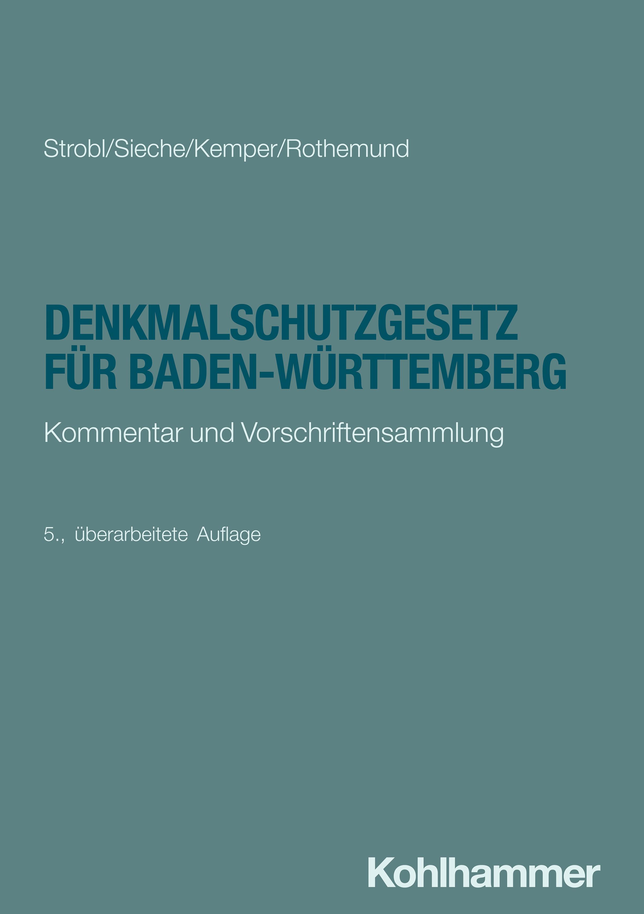Vorderes Coverbild Denkmalschutzgesetz für Baden-Württemberg