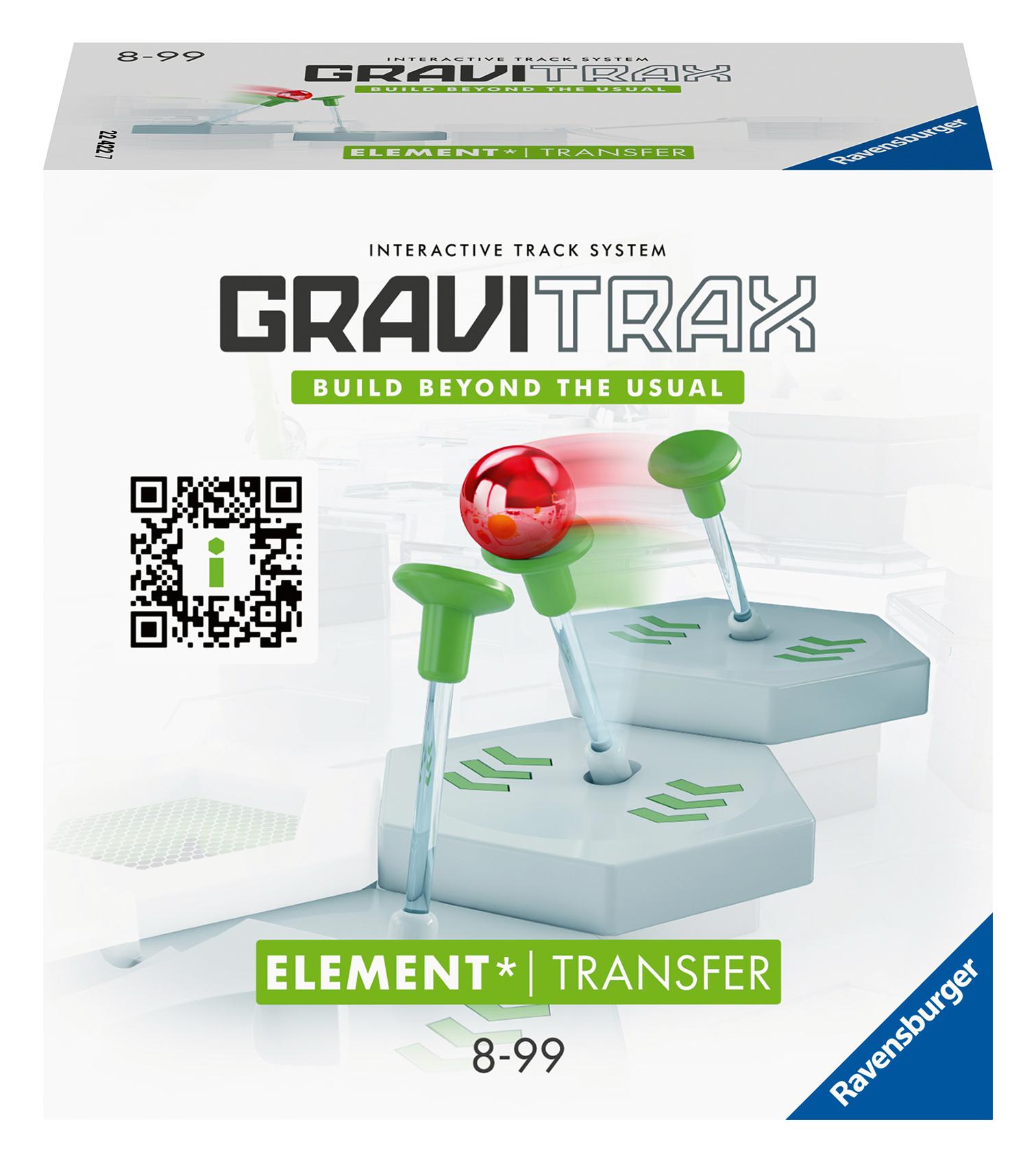 Vorderes Coverbild Ravensburger GraviTrax Element Transfer - Zubehör für das Kugelbahnsystem. Kombinierbar mit allen GraviTrax Produktlinien, Starter-Sets, Extensions und Elements, Konstruktionsspielzeug ab 8 Jahren