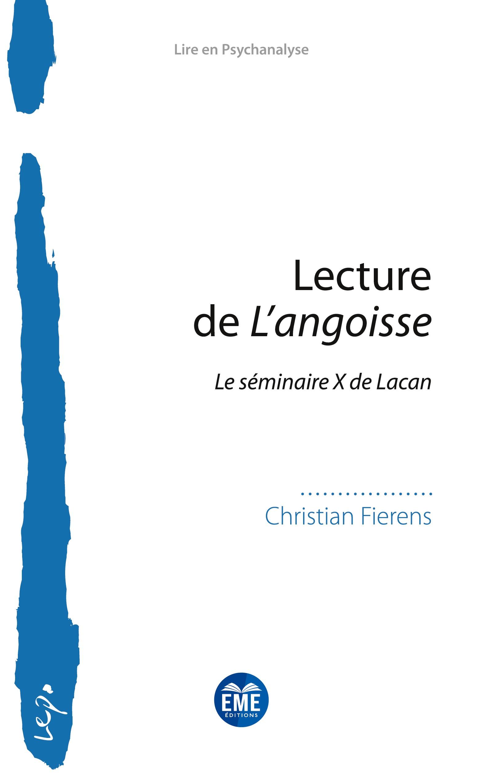 Vorderes Coverbild Lecture de L'angoisse