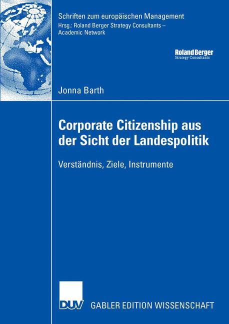 Vorderes Coverbild Corporate Citizenship aus der Sicht der Landespolitik