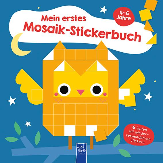Vorderes Coverbild Mein erstes Mosaik-Stickerbuch 4-6 Jahre (Cover Eule)