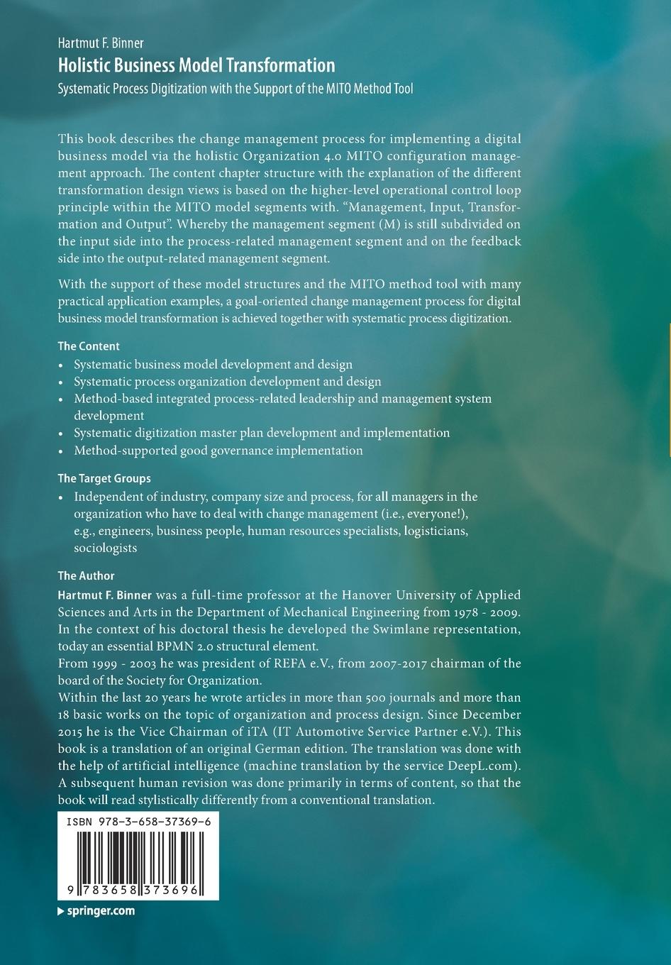 Rückseitencover Holistic Business Model Transformation