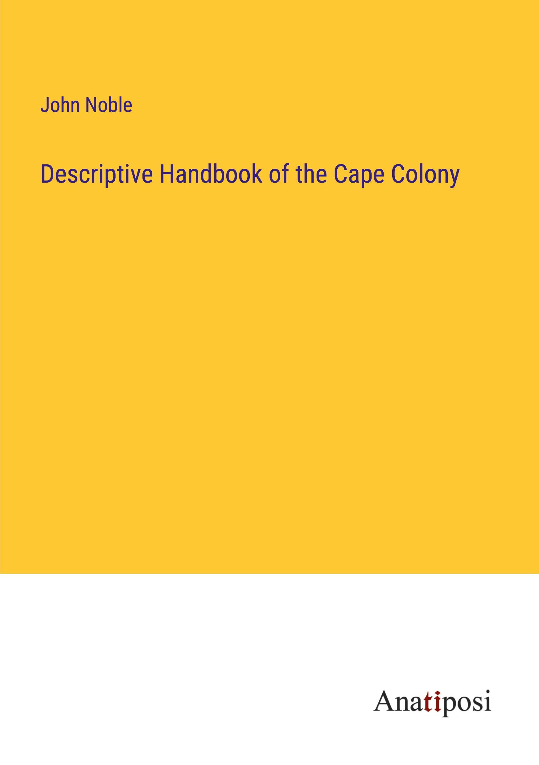 Vorderes Coverbild Descriptive Handbook of the Cape Colony