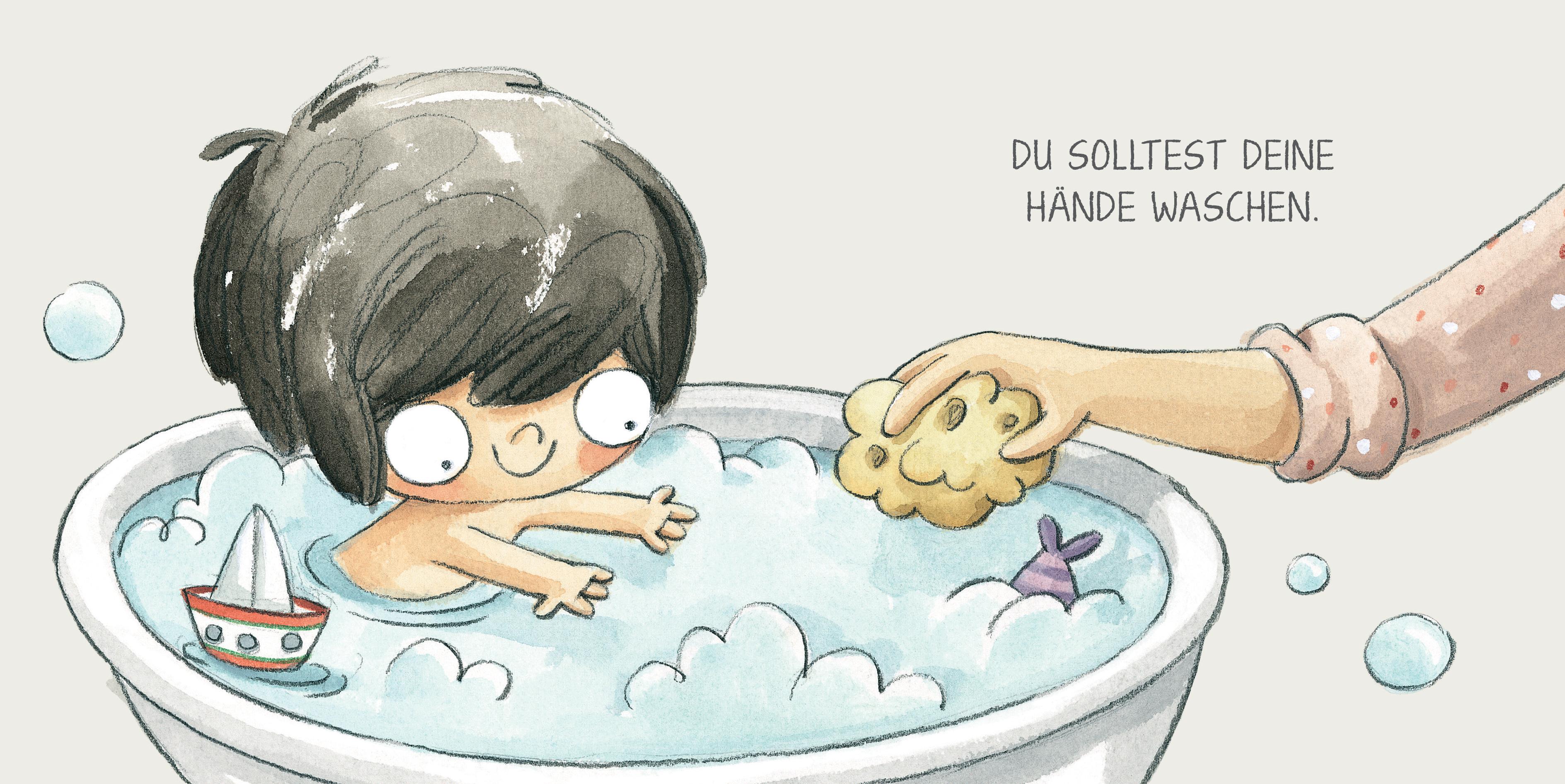 Beispielinhalt (Bild) Babymia. Es ist Zeit, zu baden!