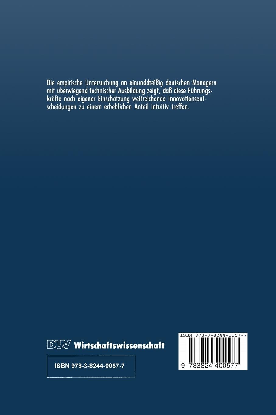 Rückseitencover Intuition und Innovationen