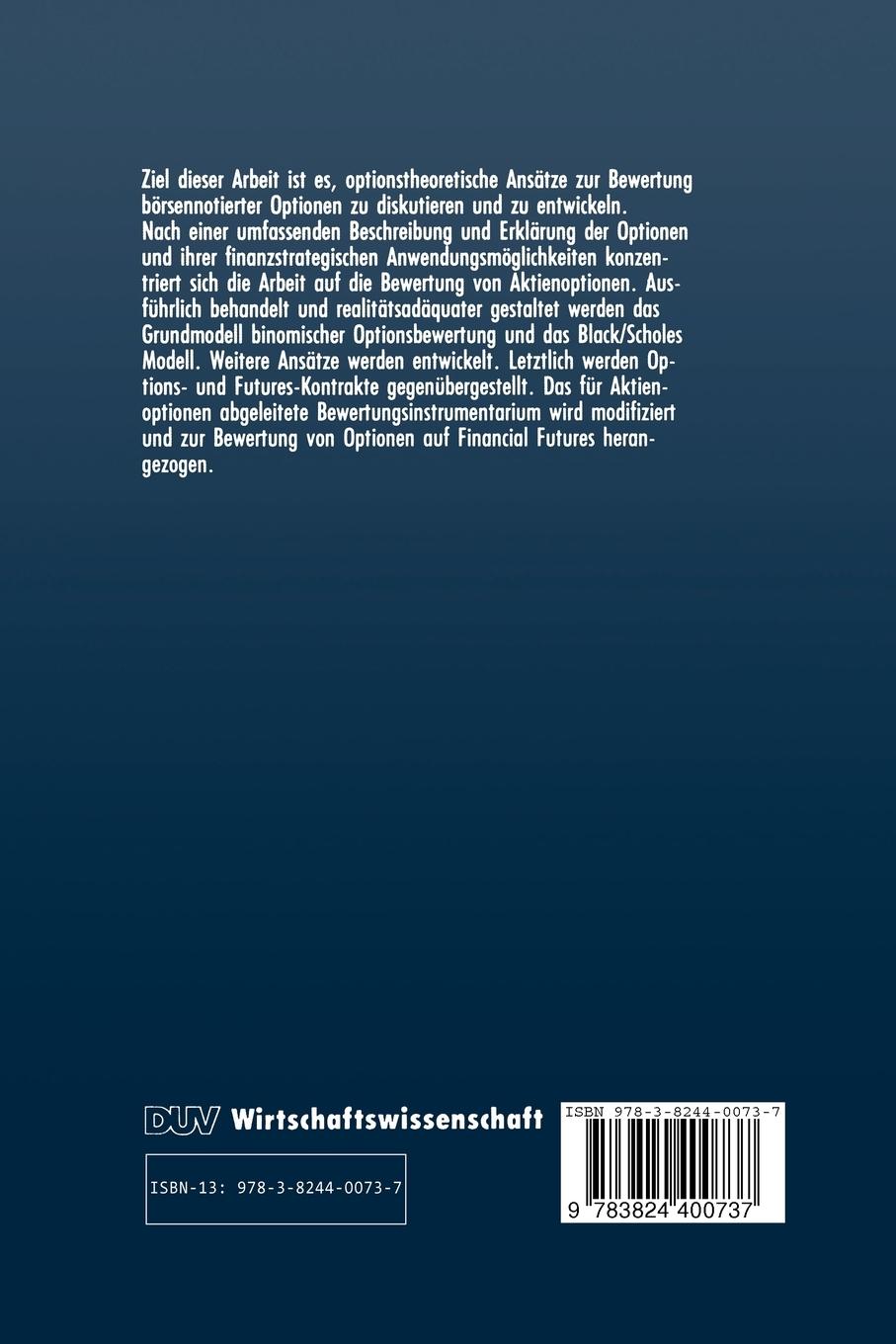 Rückseitencover Optionsmarkt-Ansätze