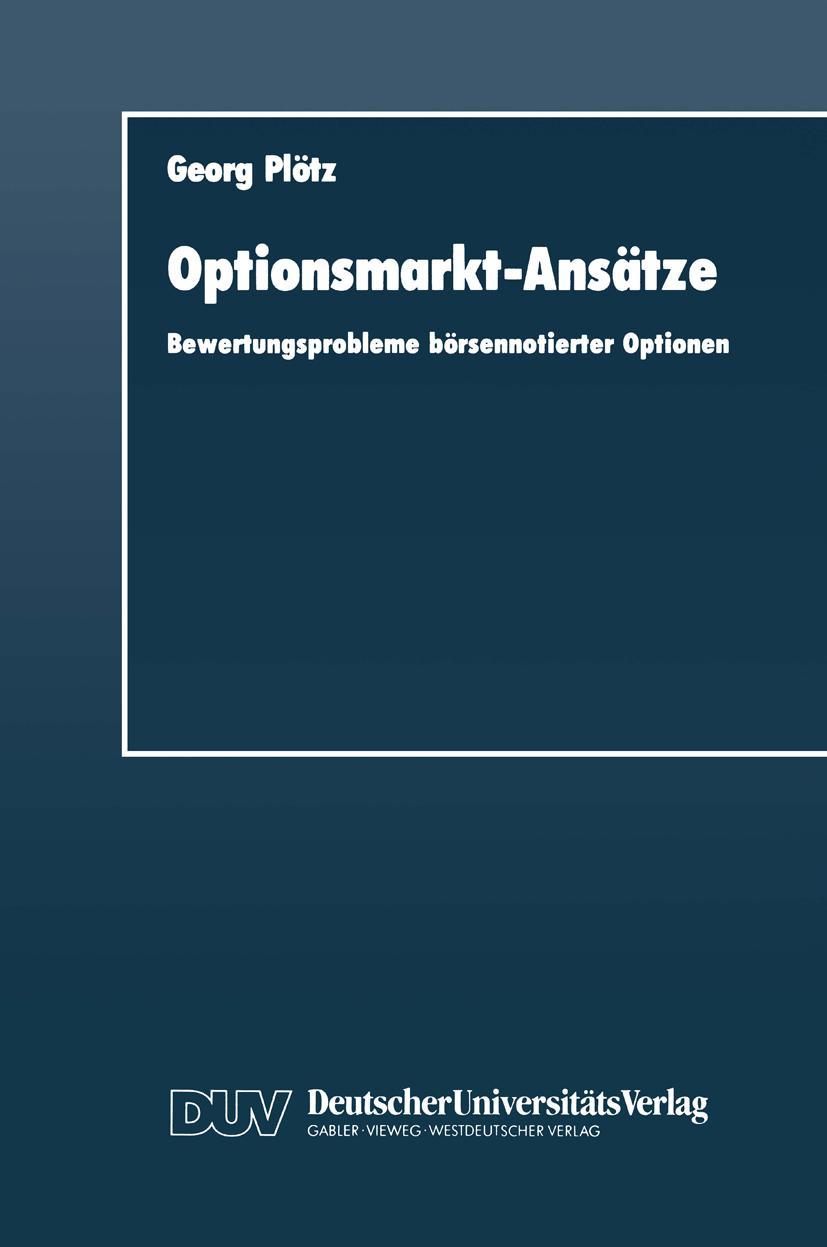 Vorderes Coverbild Optionsmarkt-Ansätze