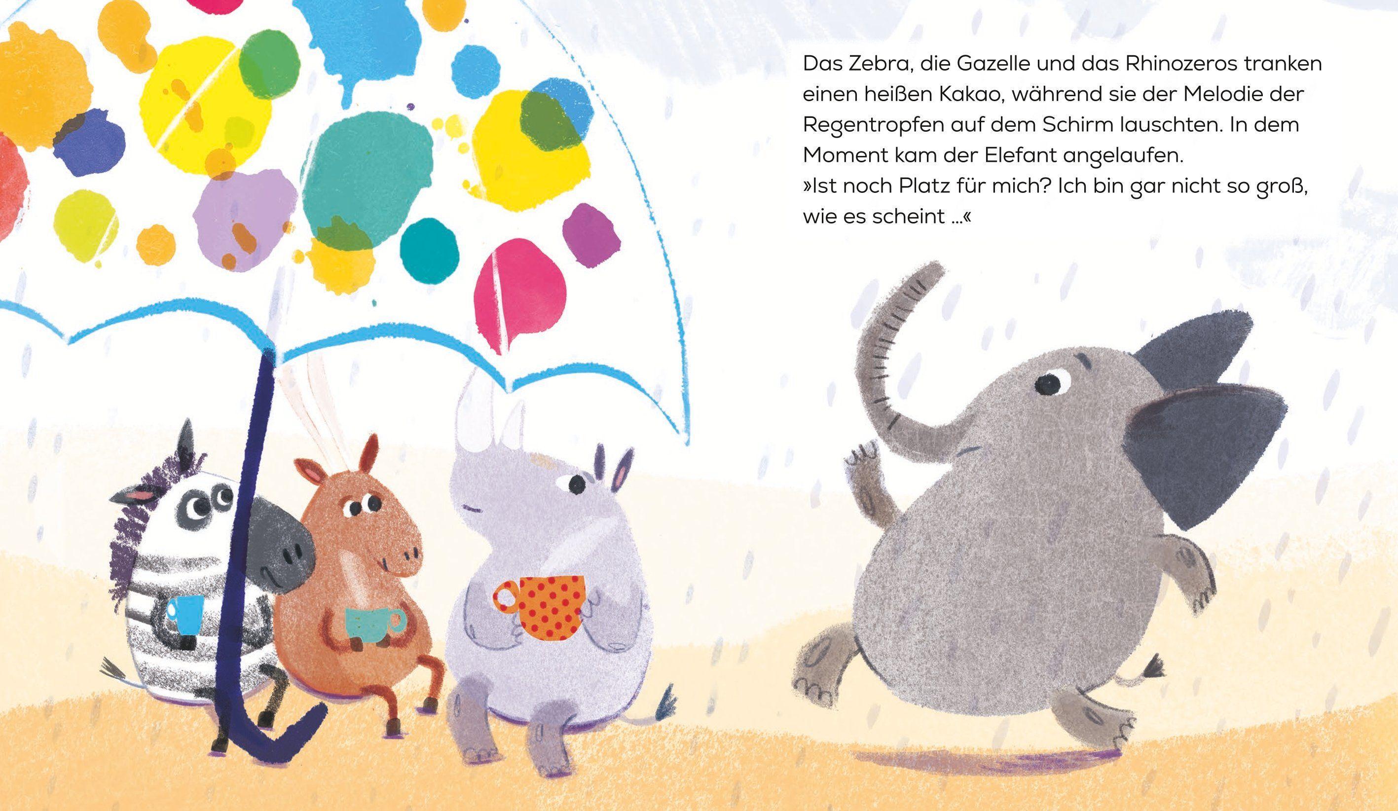Beispielinhalt (Bild) Das Zebra mit dem Regenschirm