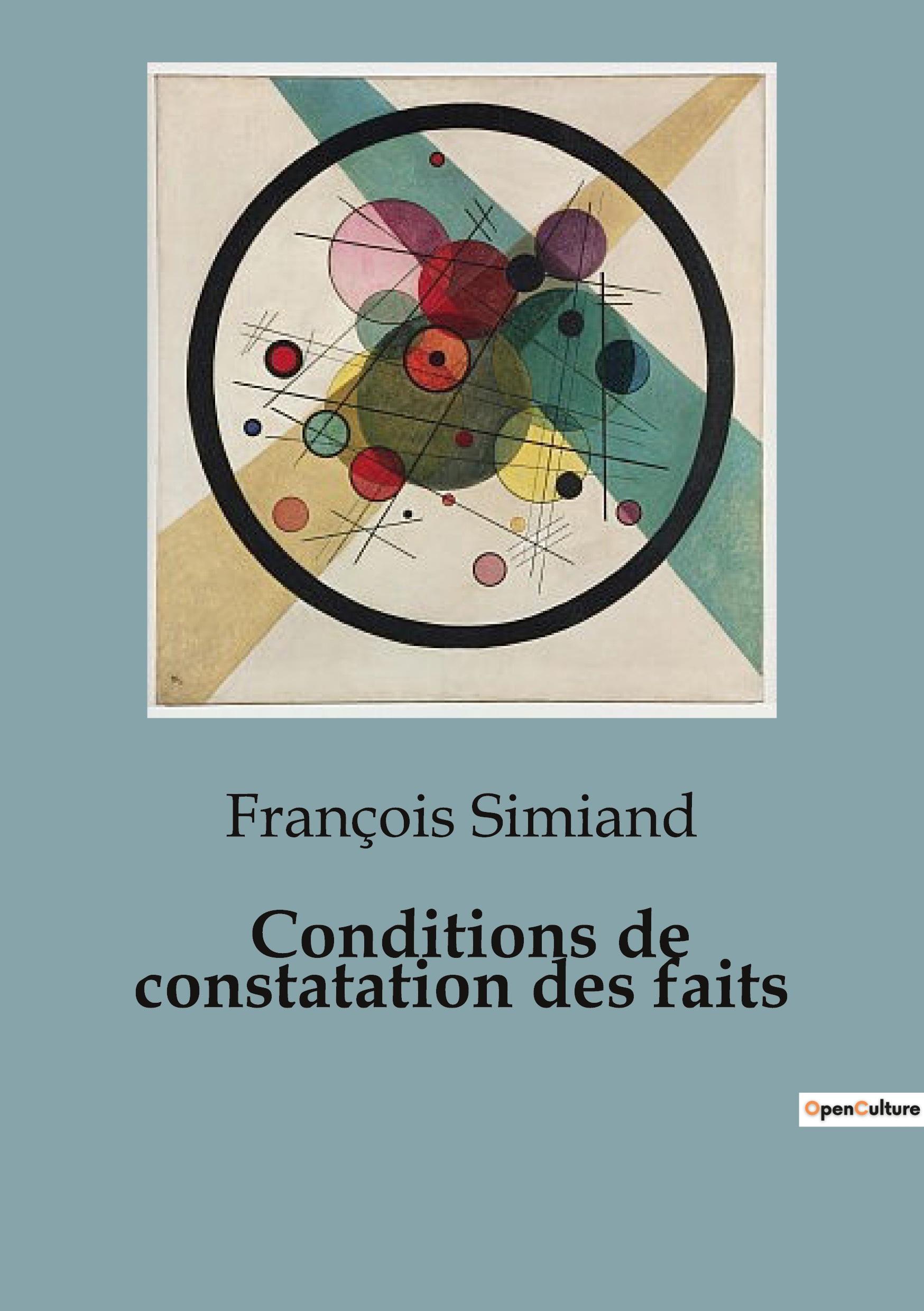 Vorderes Coverbild Conditions de constatation des faits
