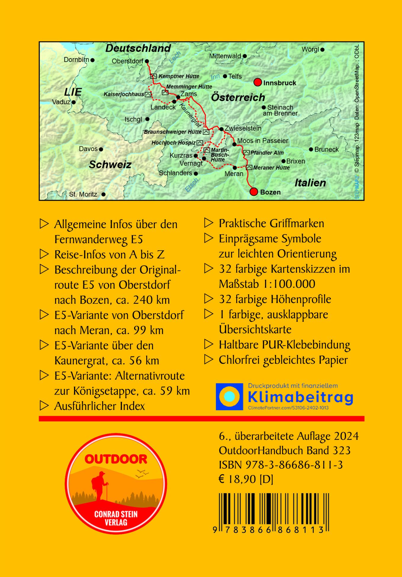 Rückseitencover E5 Oberstdorf - Meran/Bozen