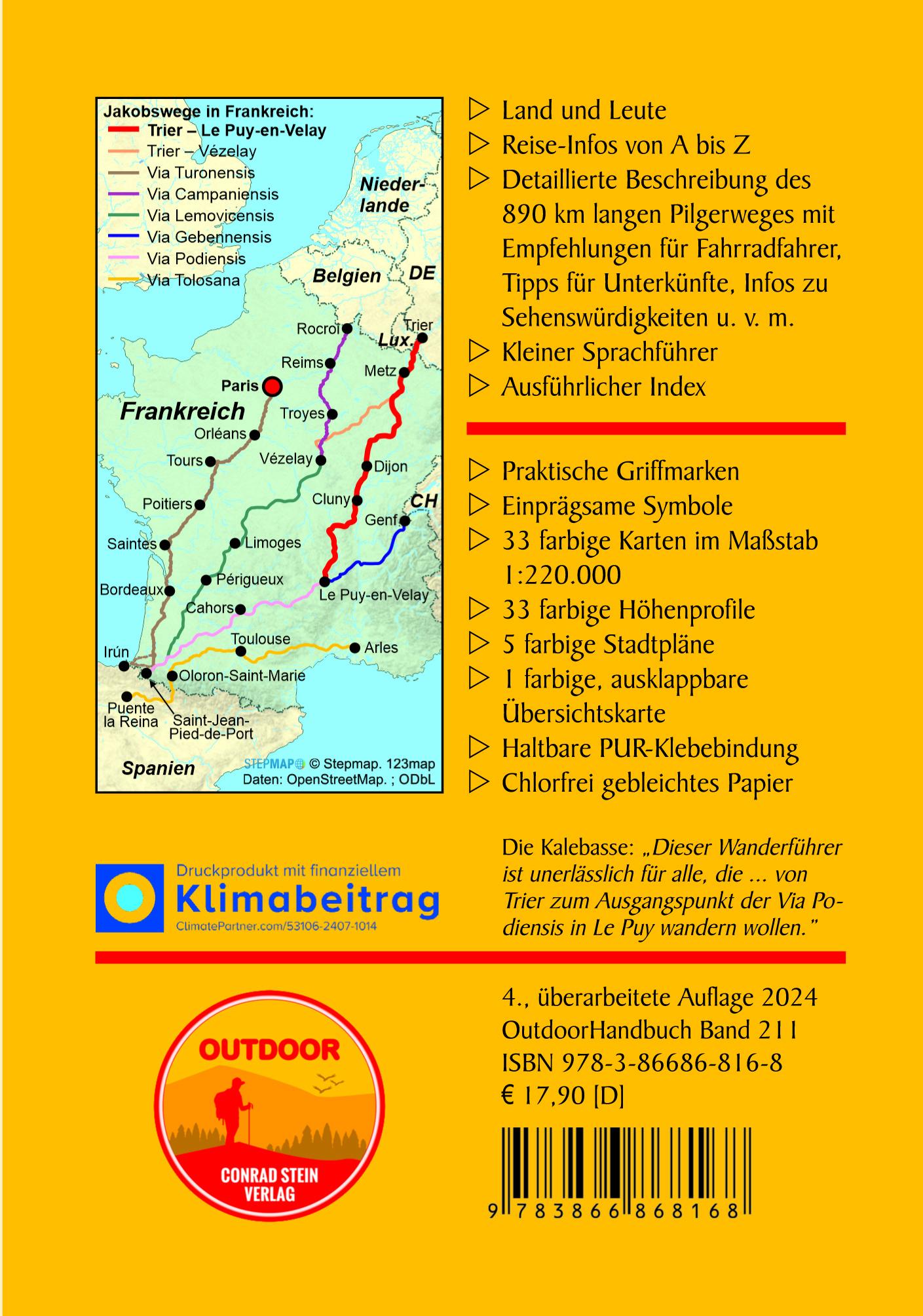 Rückseitencover Jakobsweg Trier - Le Puy-en-Velay