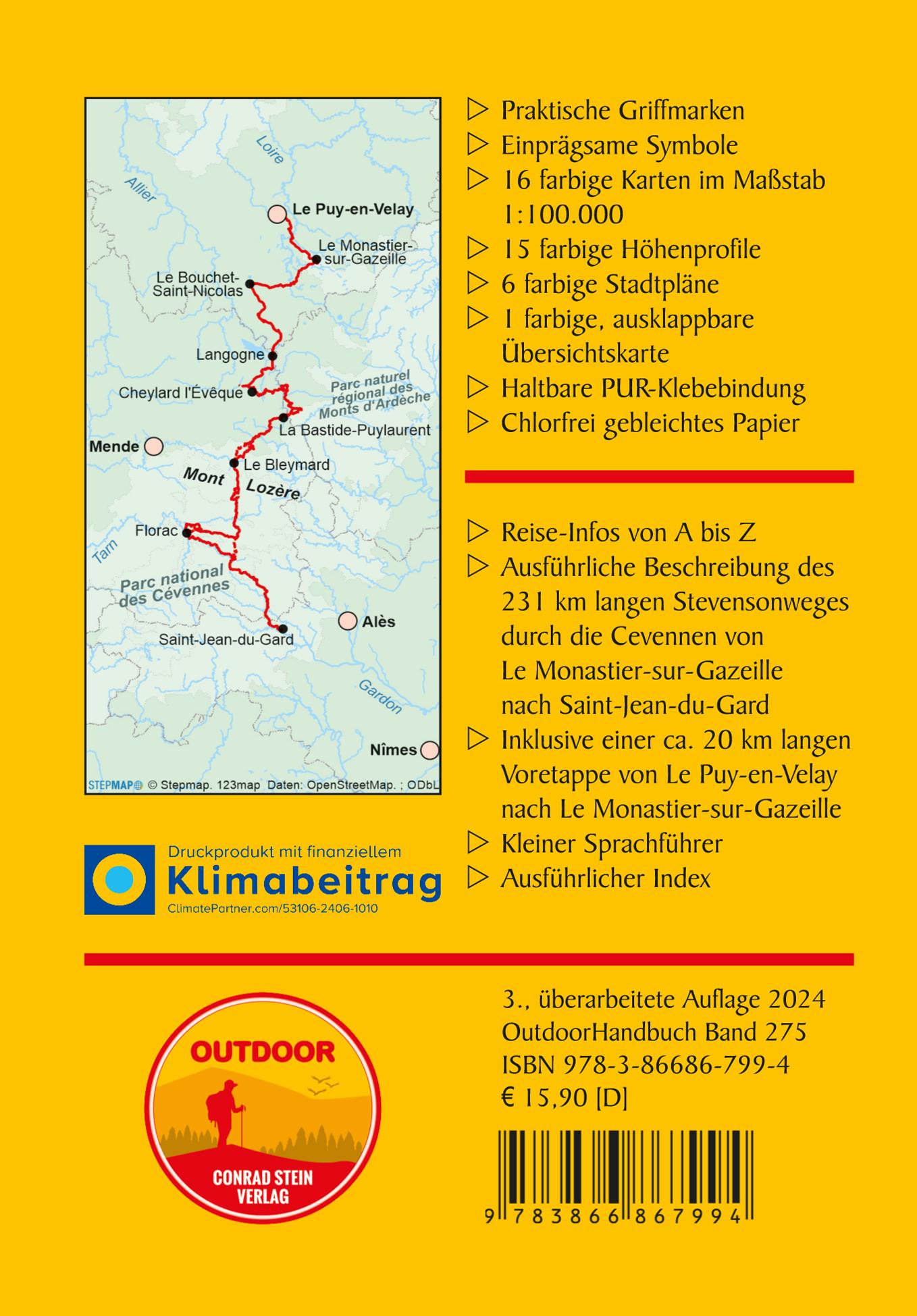 Rückseitencover Frankreich: Cevennen Stevensonweg GR 70