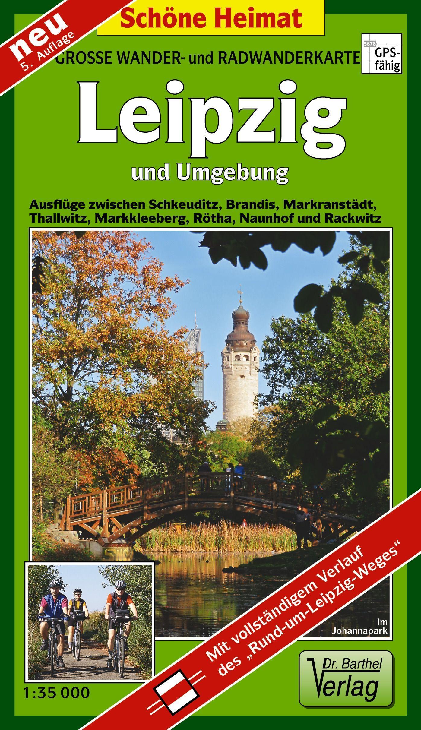 Vorderes Coverbild Wander- und Radwanderkarte Leipzig und Umgebung