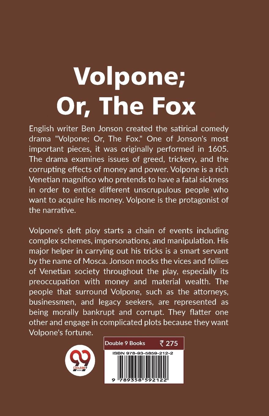 Rückseitencover Volpone; Or, The Fox