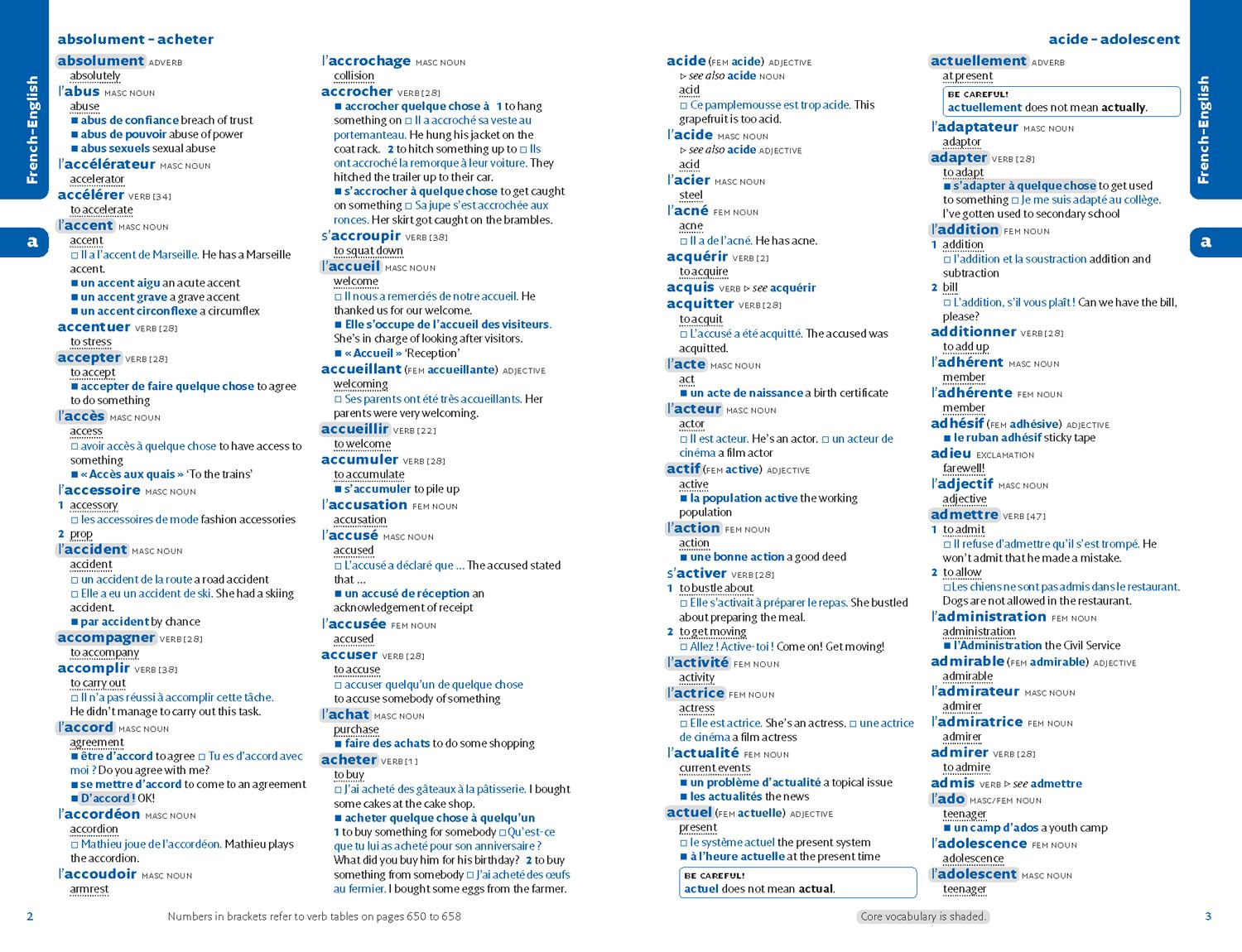 Beispielinhalt (Bild) Easy Learning French Dictionary