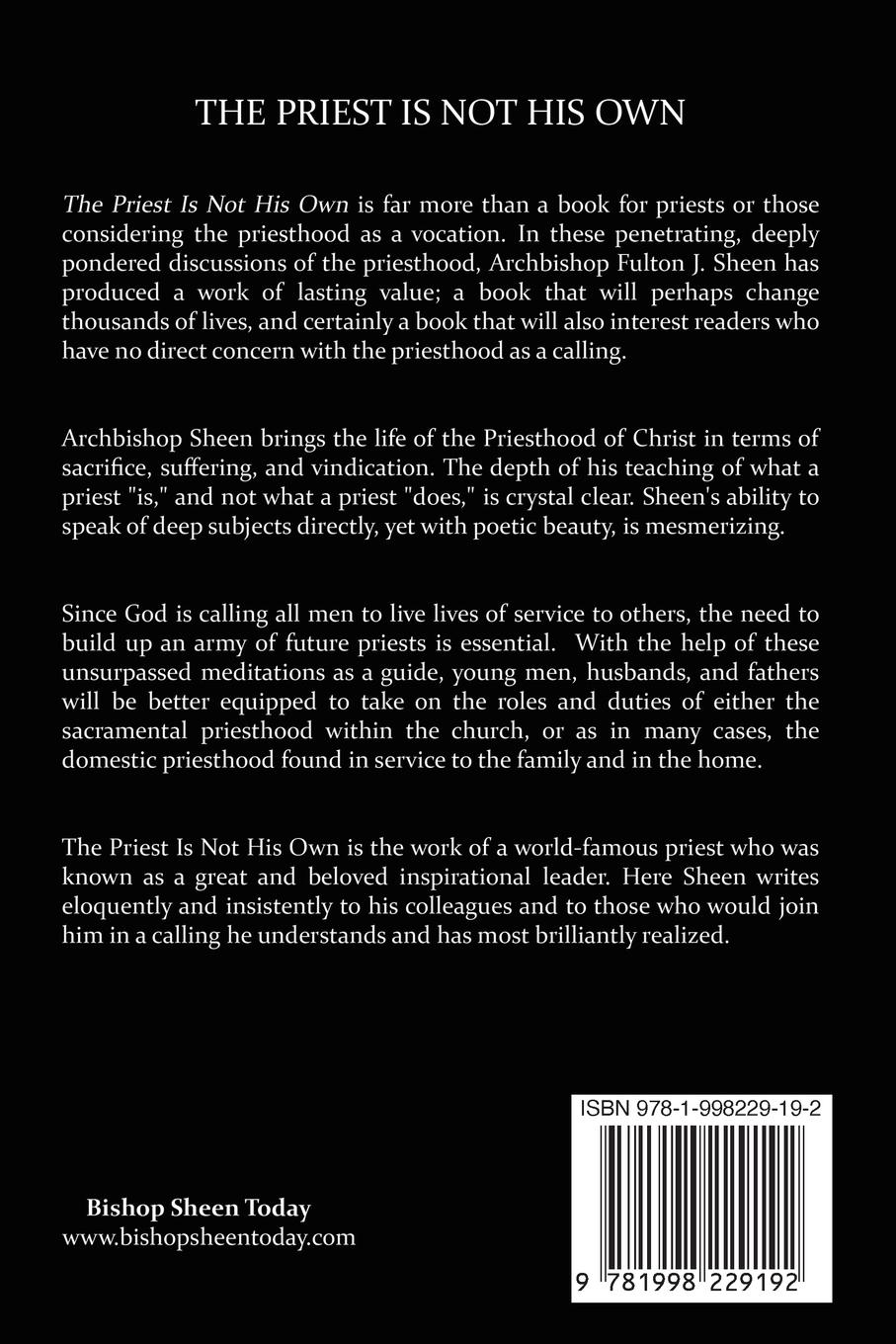 Rückseitencover The Priest Is Not His Own