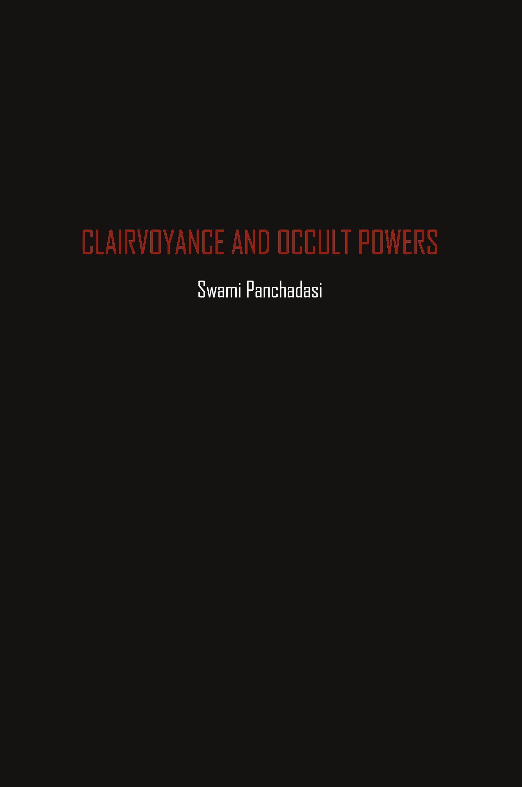 Vorderes Coverbild Clairvoyance and Occult Powers