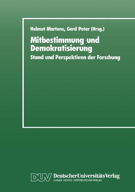Vorderes Coverbild Mitbestimmung und Demokratisierung