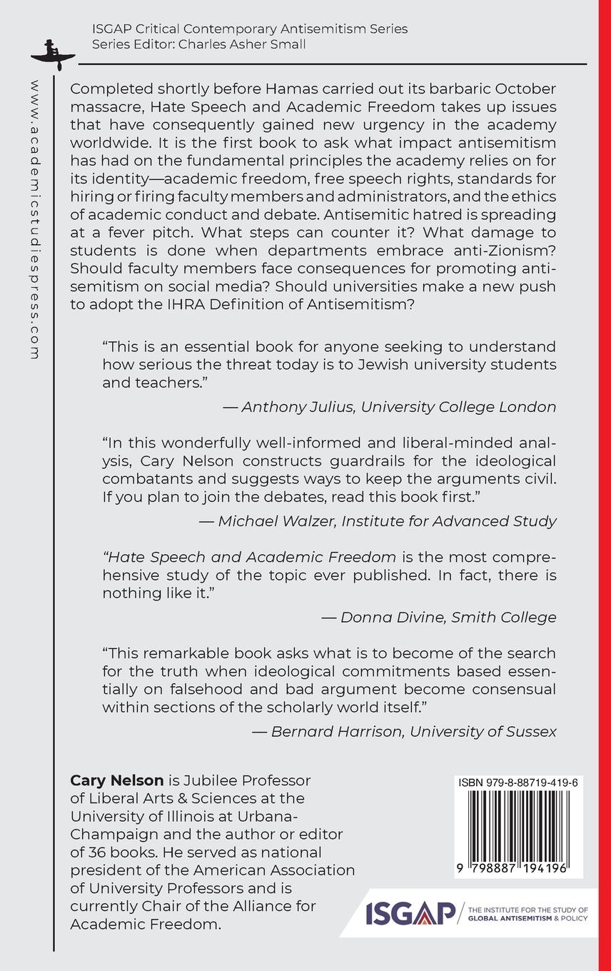 Rückseitencover Hate Speech and Academic Freedom