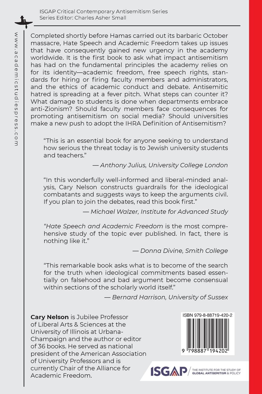 Rückseitencover Hate Speech and Academic Freedom