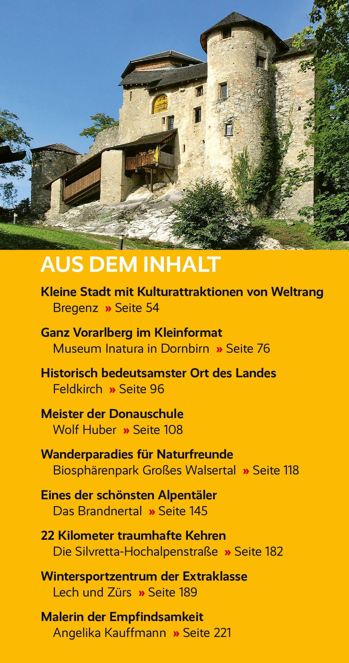 Beispielinhalt (Bild) TRESCHER Reiseführer Vorarlberg