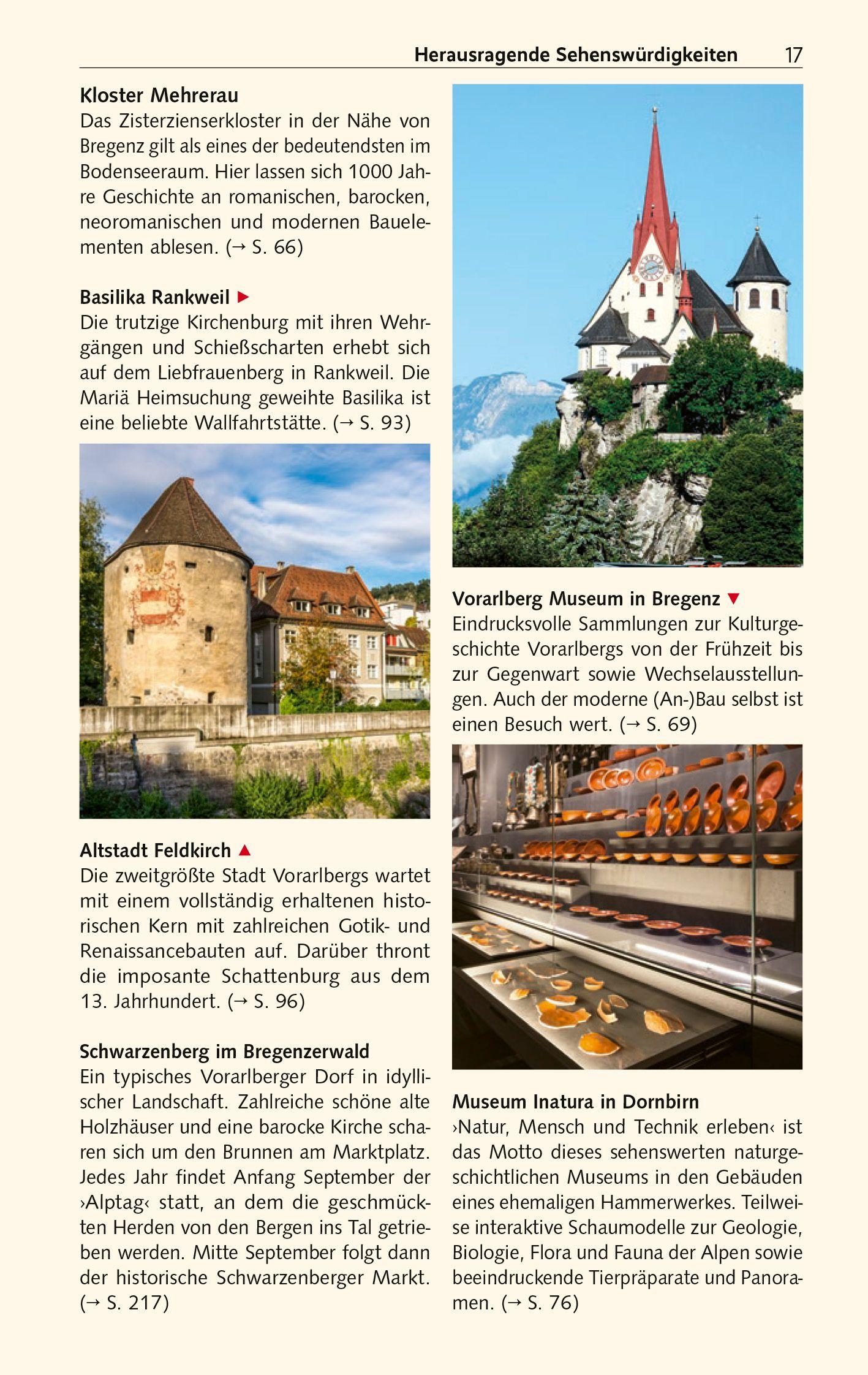 Beispielinhalt (Bild) TRESCHER Reiseführer Vorarlberg