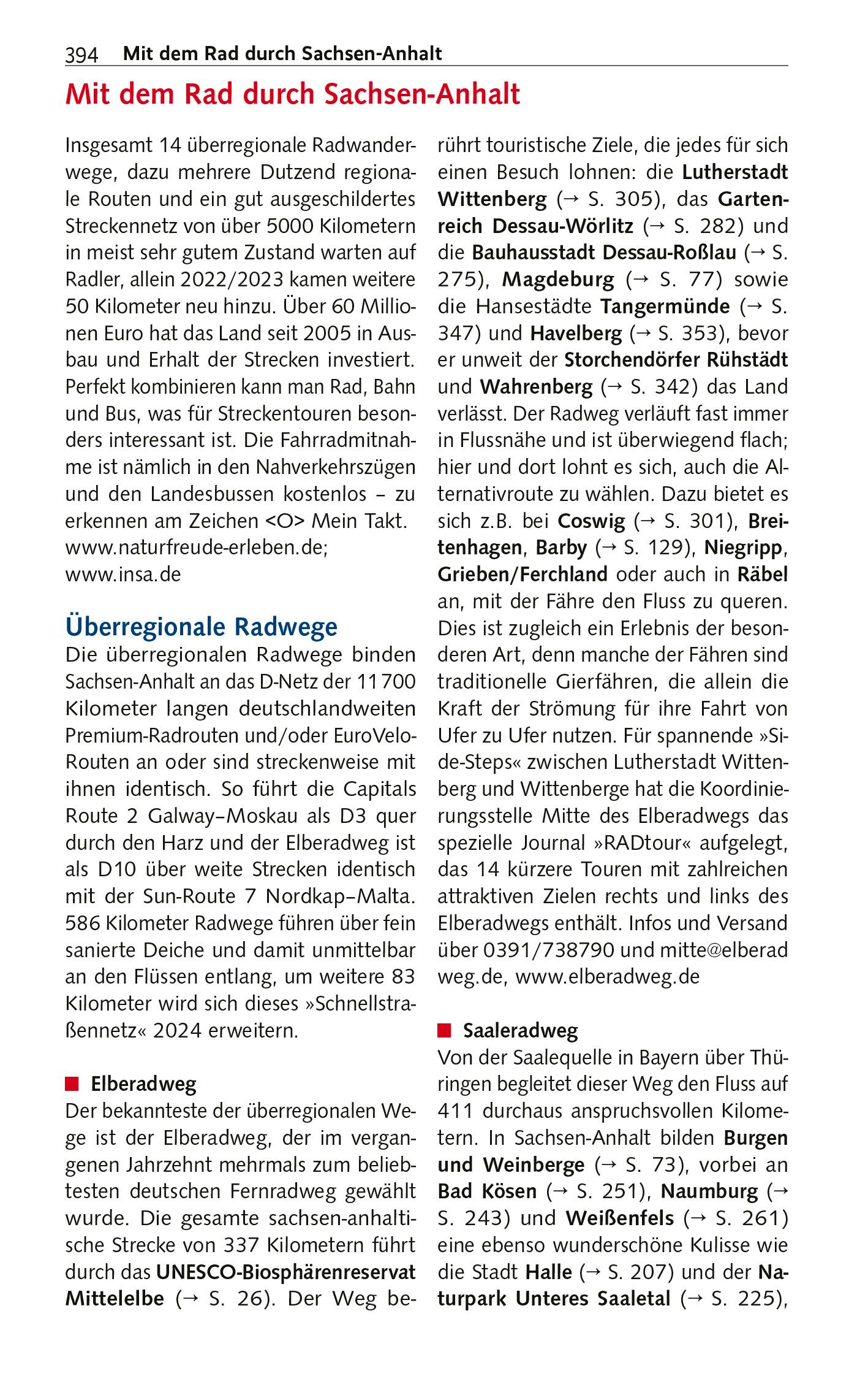 Beispielinhalt (Bild) TRESCHER Reiseführer Sachsen-Anhalt