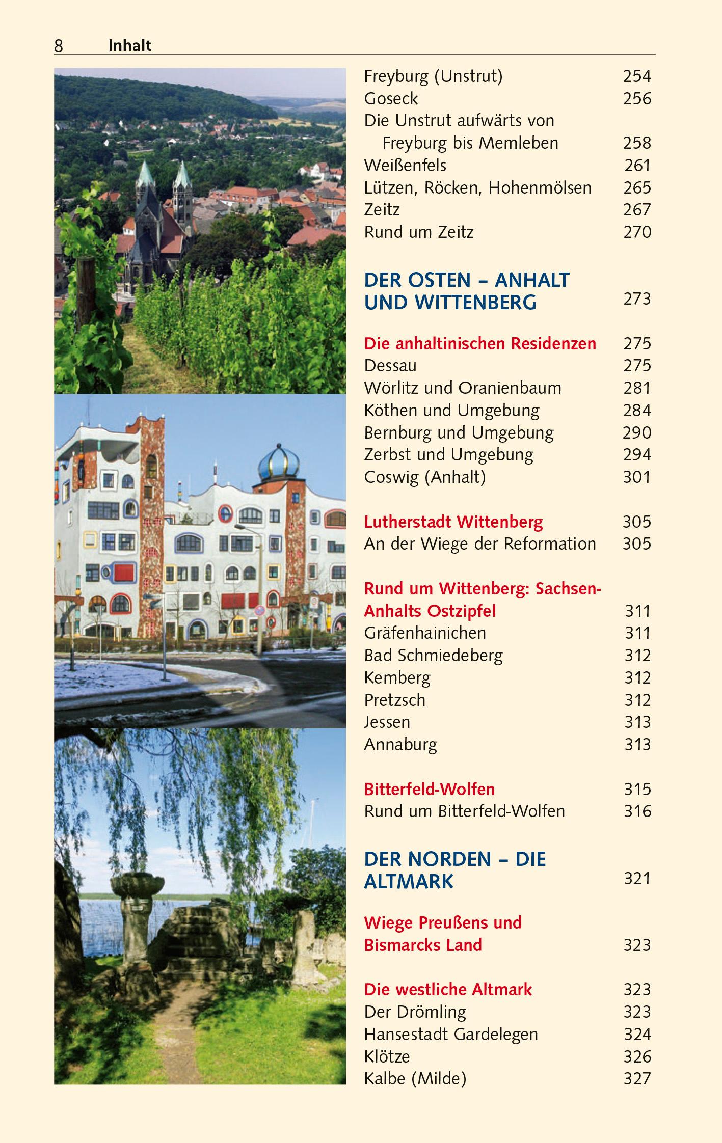 Beispielinhalt (Bild) TRESCHER Reiseführer Sachsen-Anhalt