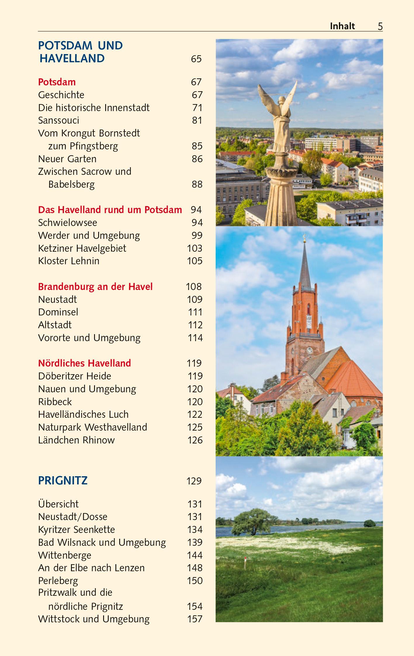 Beispielinhalt (Bild) TRESCHER Reiseführer Brandenburg