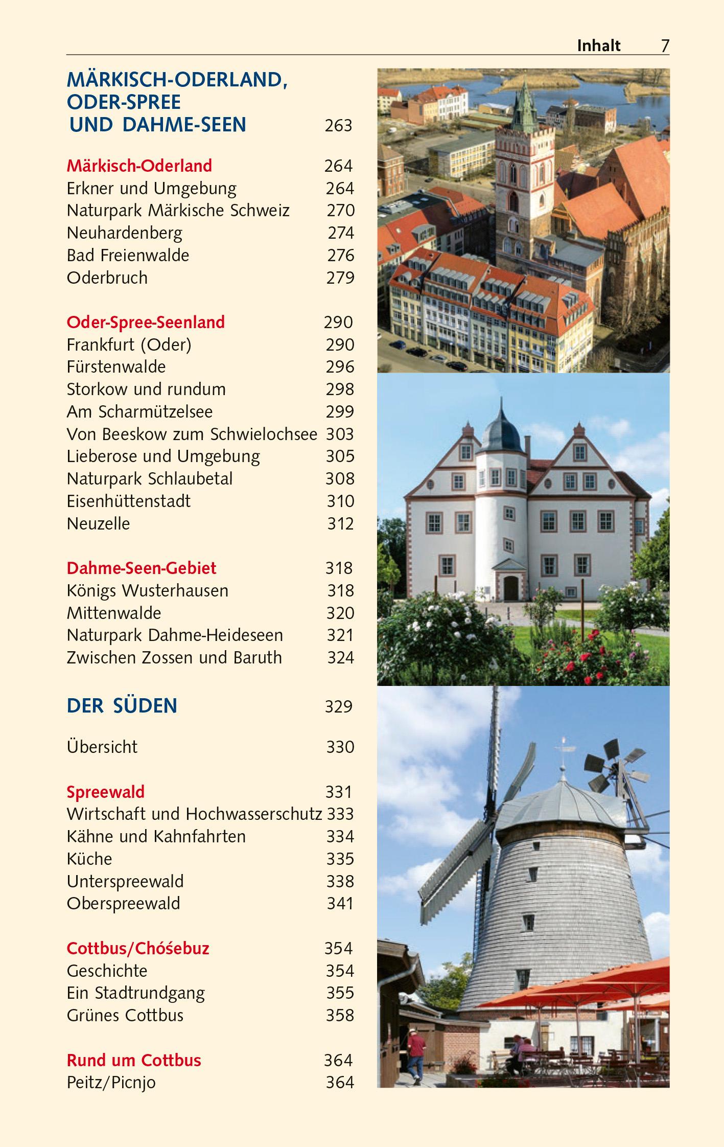 Beispielinhalt (Bild) TRESCHER Reiseführer Brandenburg