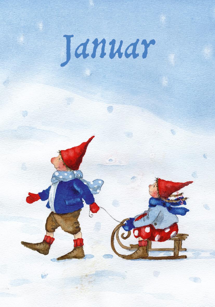 Beispielinhalt (Bild) Postkartenbuch 'Mit Pippa und Pelle durch das Jahr'
