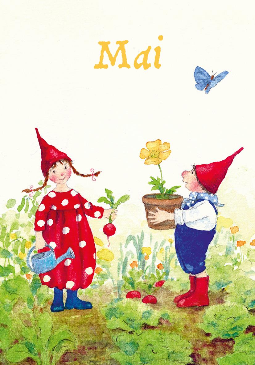Beispielinhalt (Bild) Postkartenbuch 'Mit Pippa und Pelle durch das Jahr'