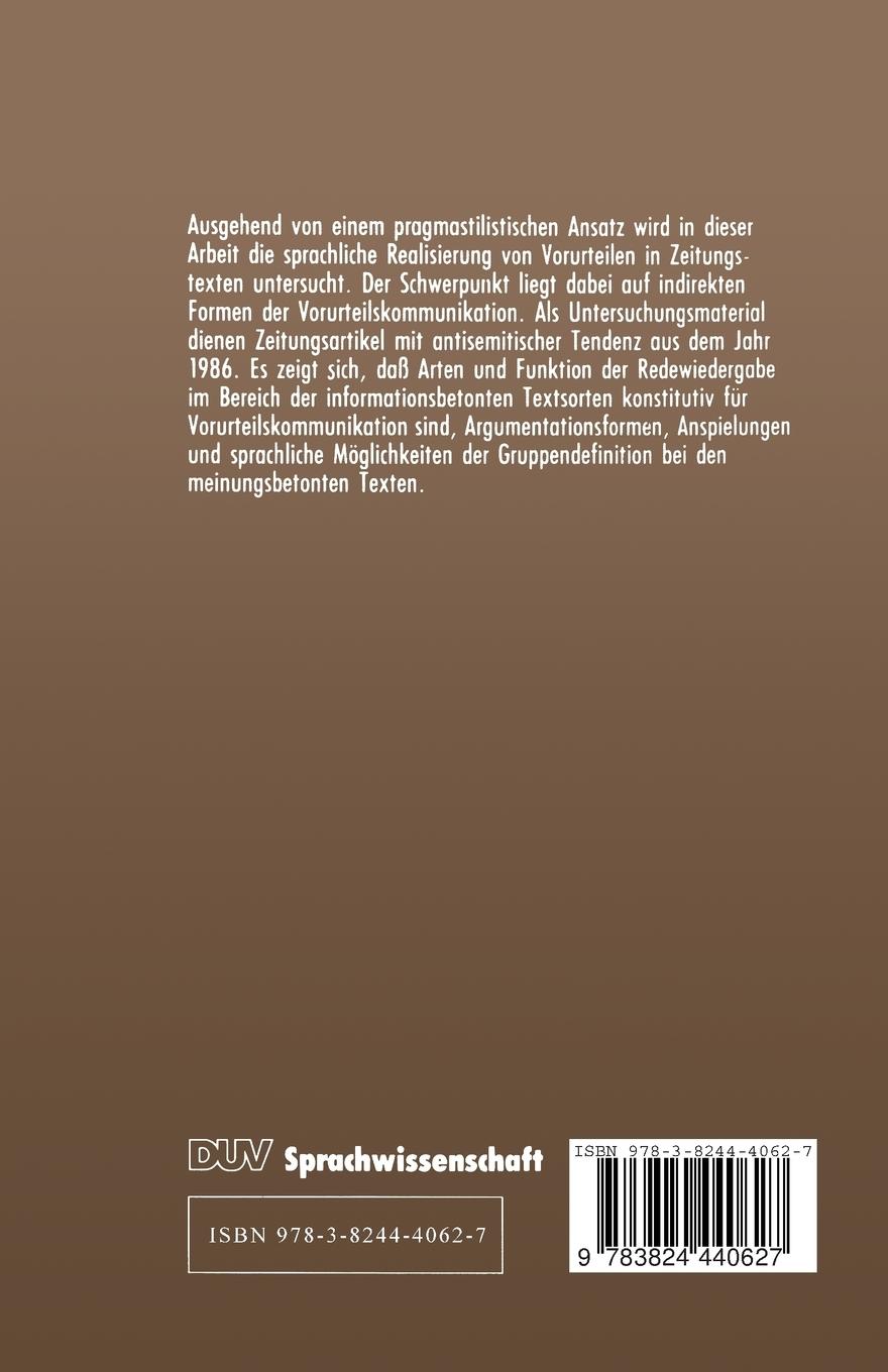 Rückseitencover Antisemitismus im Mediendiskurs