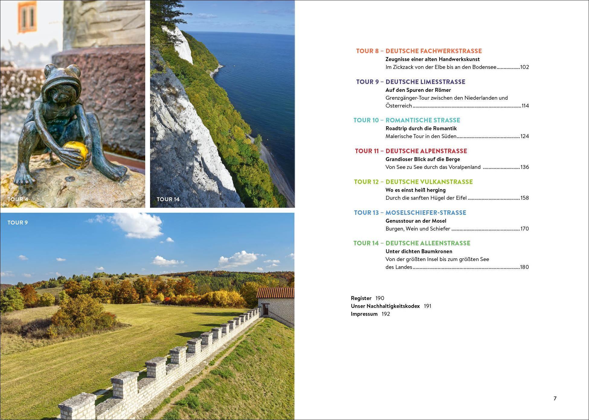 Beispielinhalt (Bild) Camperglück Deutschlands Ferienstraßen Die schönsten Traumrouten von der Alpenstraße bis zur Vulkanstraße