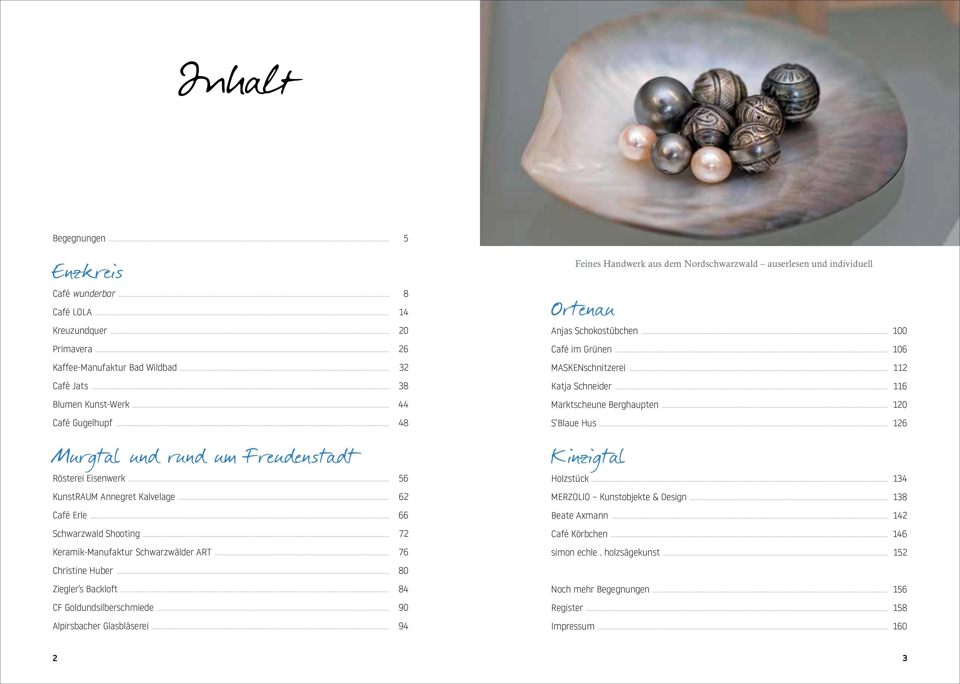 Beispielinhalt (Bild) Cafés und Ateliers Nördlicher Schwarzwald