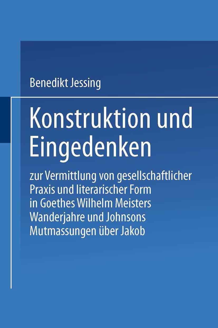 Vorderes Coverbild Konstruktion und Eingedenken