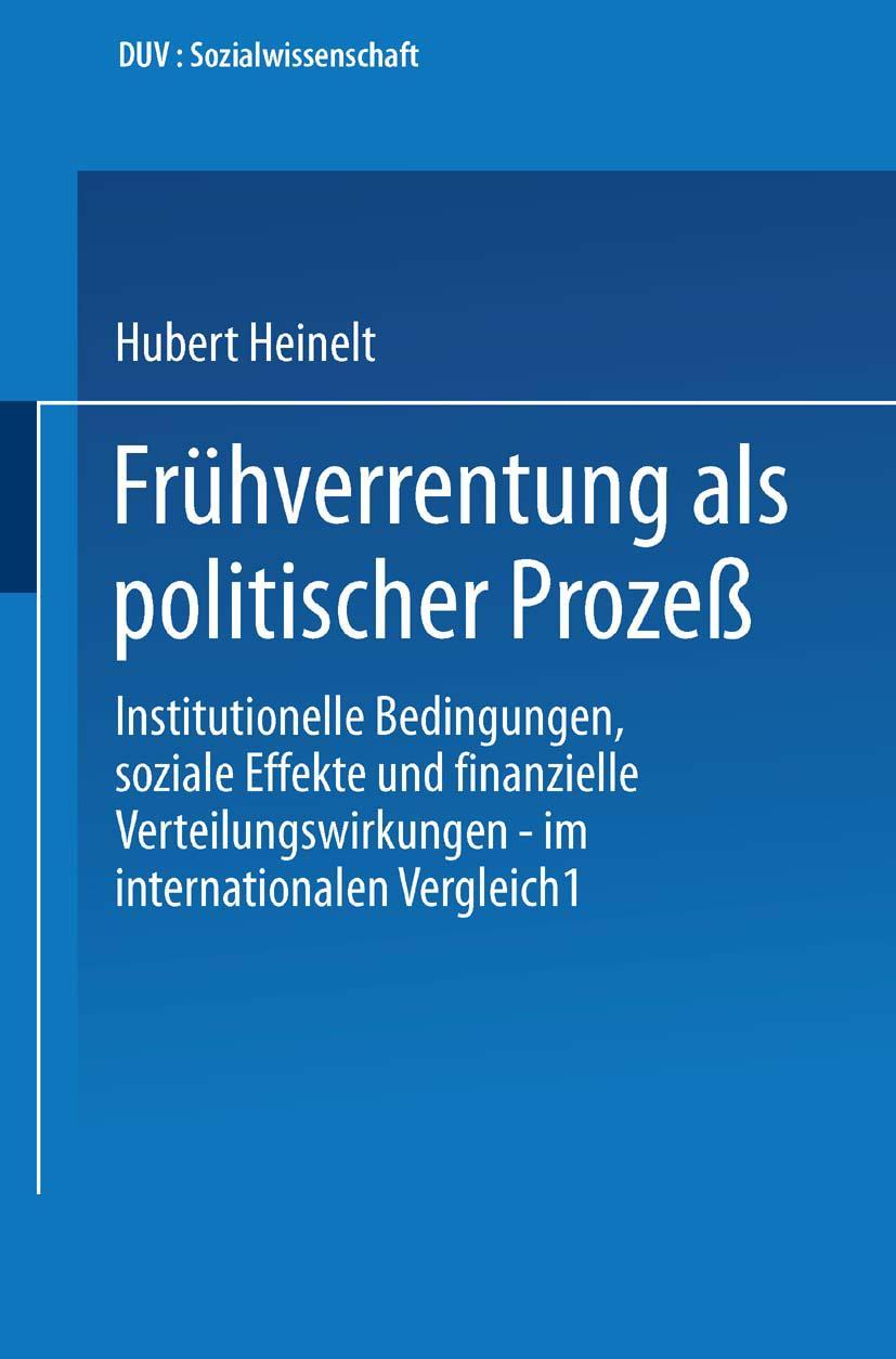 Vorderes Coverbild Frühverrentung als politischer Prozeß