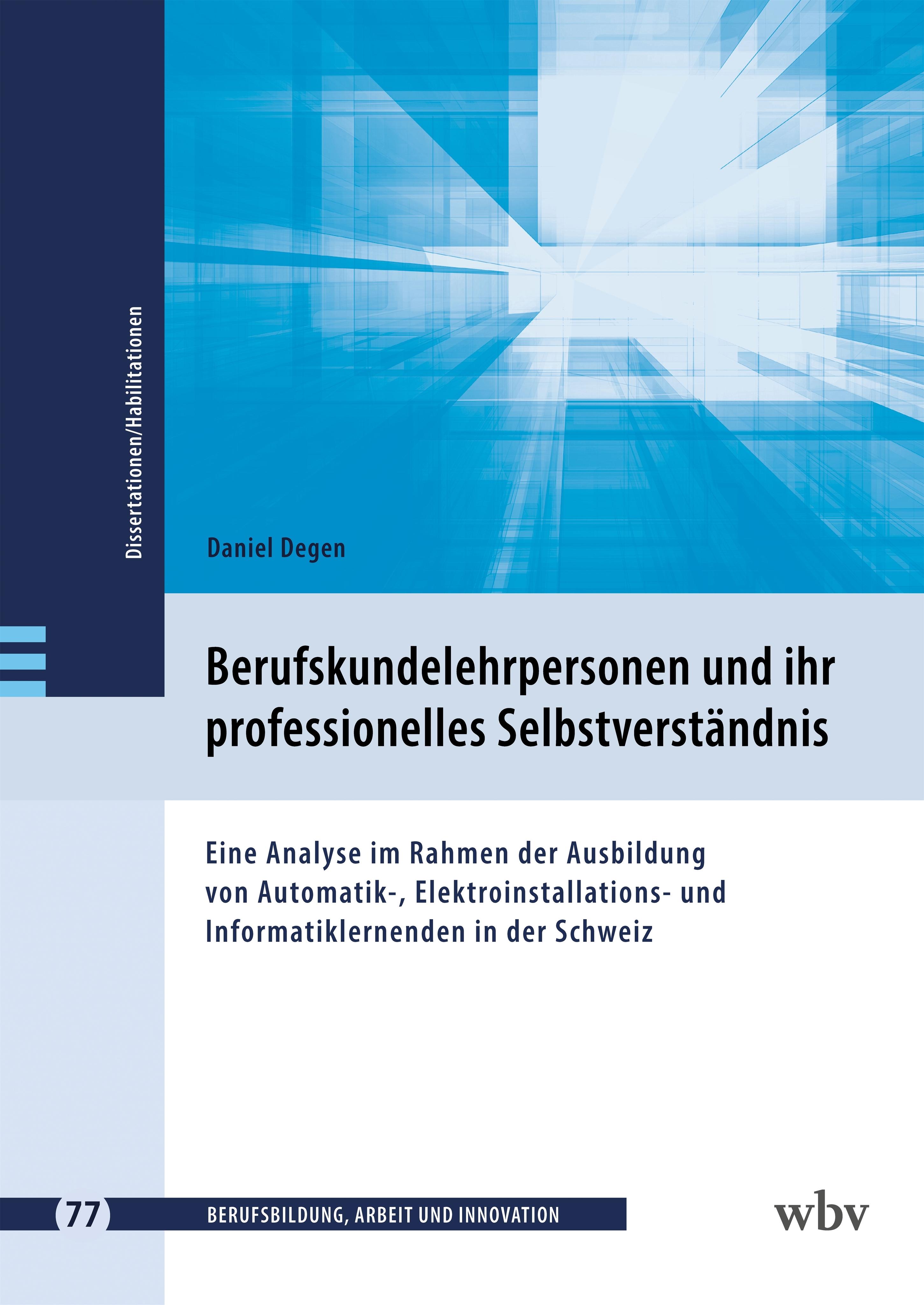Vorderes Coverbild Berufskundelehrpersonen und ihr professionelles Selbstverständnis